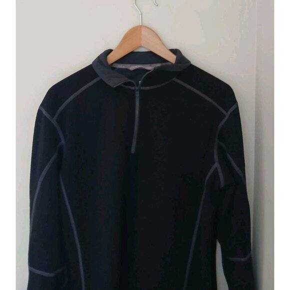 KUHL Revel 1/4 Zip Sweater Size Large Black Fleece Lined Active Pullover 3007 - Picture 2 of 10